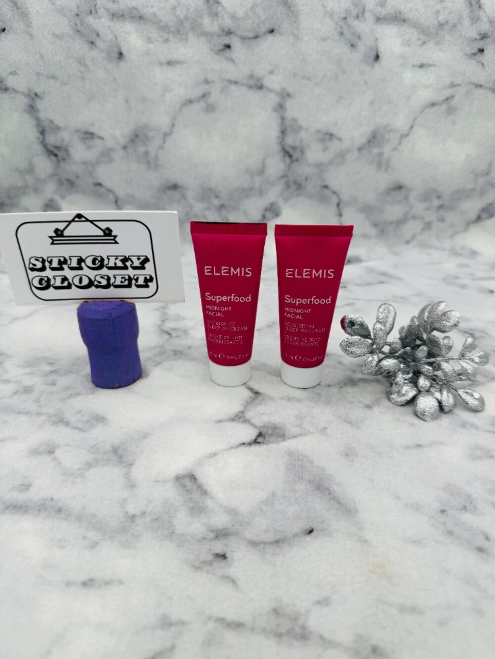 ELEMIS Skincare Set,Superfood Midnight Facial Nourish Sleep Cream-Travel-2pc-NEW